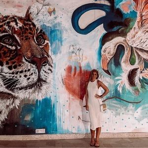 Zara cream knit dress